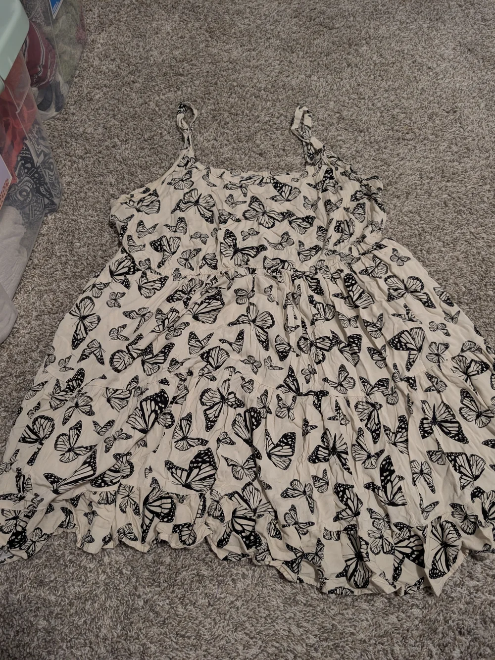 Hot Topic Cream Butterfly Print Sundress